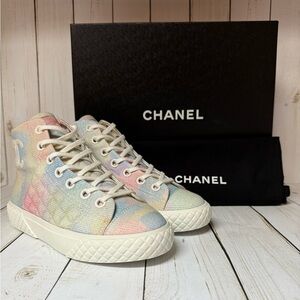 CHANEL Multicolor High-Top Sneakers